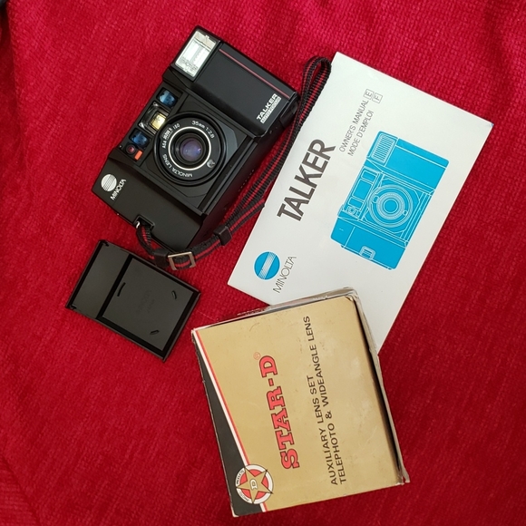 Minolta Other - *Host Pick* Minolta Talker 35mm Camera With Auxiliary Lens Set